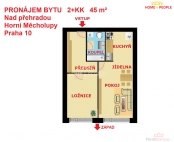 Pronjem bytu 2+kk, 45 m2, OV, Praha 10, Horn Mcholupy, ul. Nad pehradou