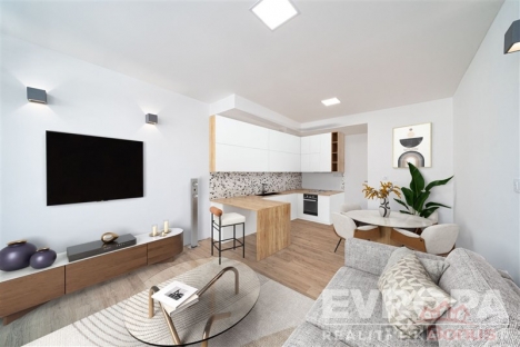 ob�vac� pokoj s kuchy�sk�m koutem (vizualizace)