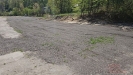 Pr�zdn� pozemek s nerovn�m ter�nem, ��ste�n� pokryt� rostlinstvem, obklopen� stromy, vhodn� pro v�stavbu nebo investice.