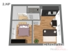 Podla�� bytu s parketovou podlahou, zahrnuje sv�tl� ob�vac� pokoj a modern� kuchy�, vedle rekonstruovan� lo�nice s vestav�n�mi sk��n�mi
