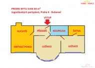 Prodej bytu 3+kk, 64 m2, OV, Praha 6, Bubeneč, ul. Jugoslávských partyzánů